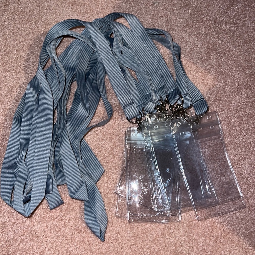 NWOT 10pc Badge ID Gray Lanyard Keychain holder